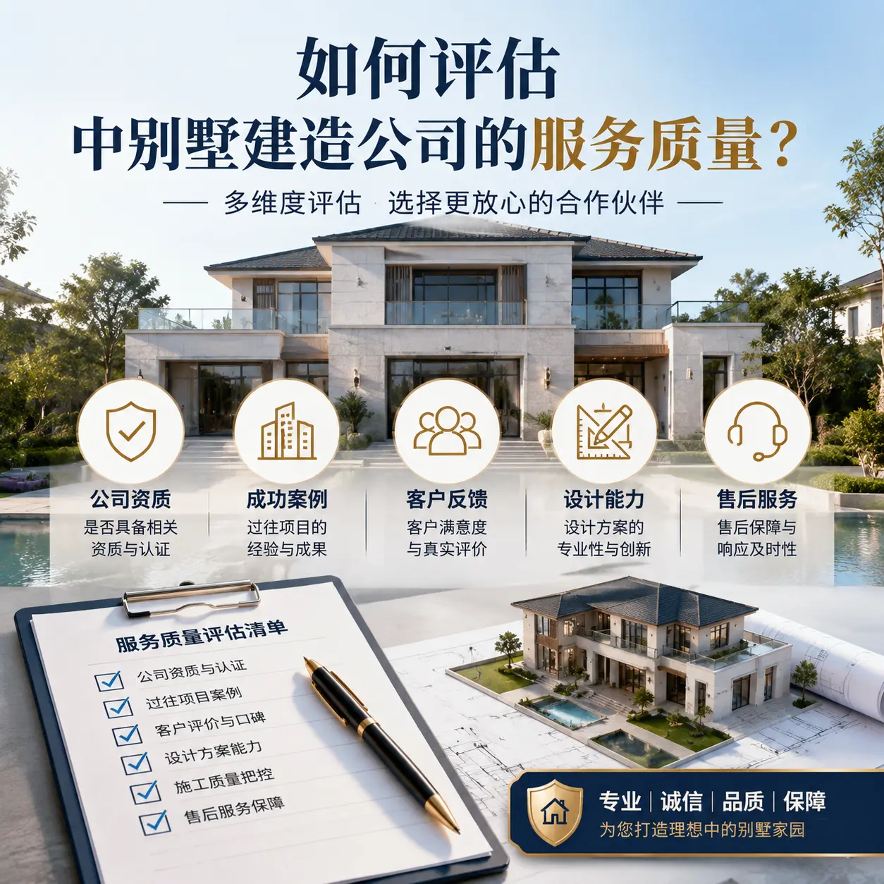 如何评估 普定 中别墅建造公司的服务质量？